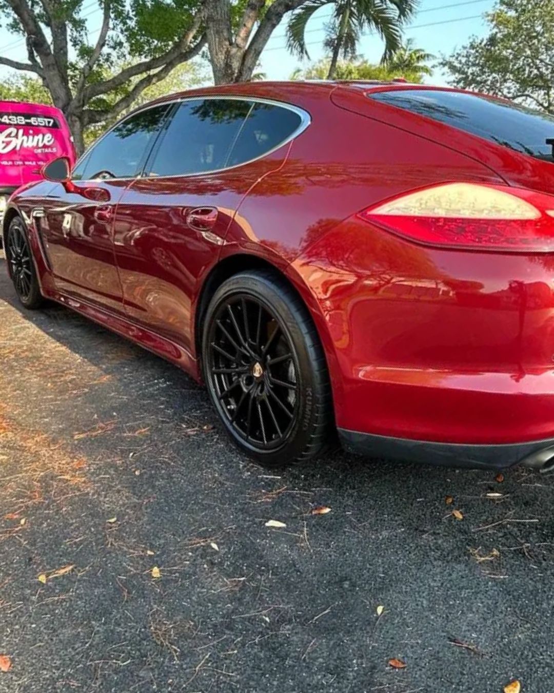 Porsche Panamera after paint correction — deep gloss restored